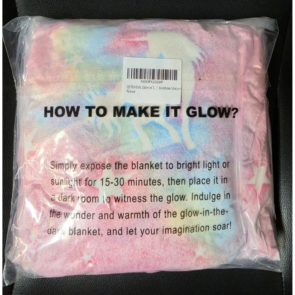 NEW 50×60 Glow in The Dark Unicorn Throw Blanket